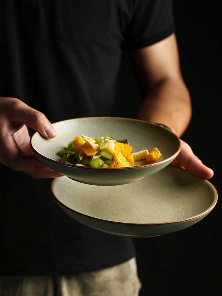 Retro Keramische Diepe Borden - Huishoudelijk Serviesgoed