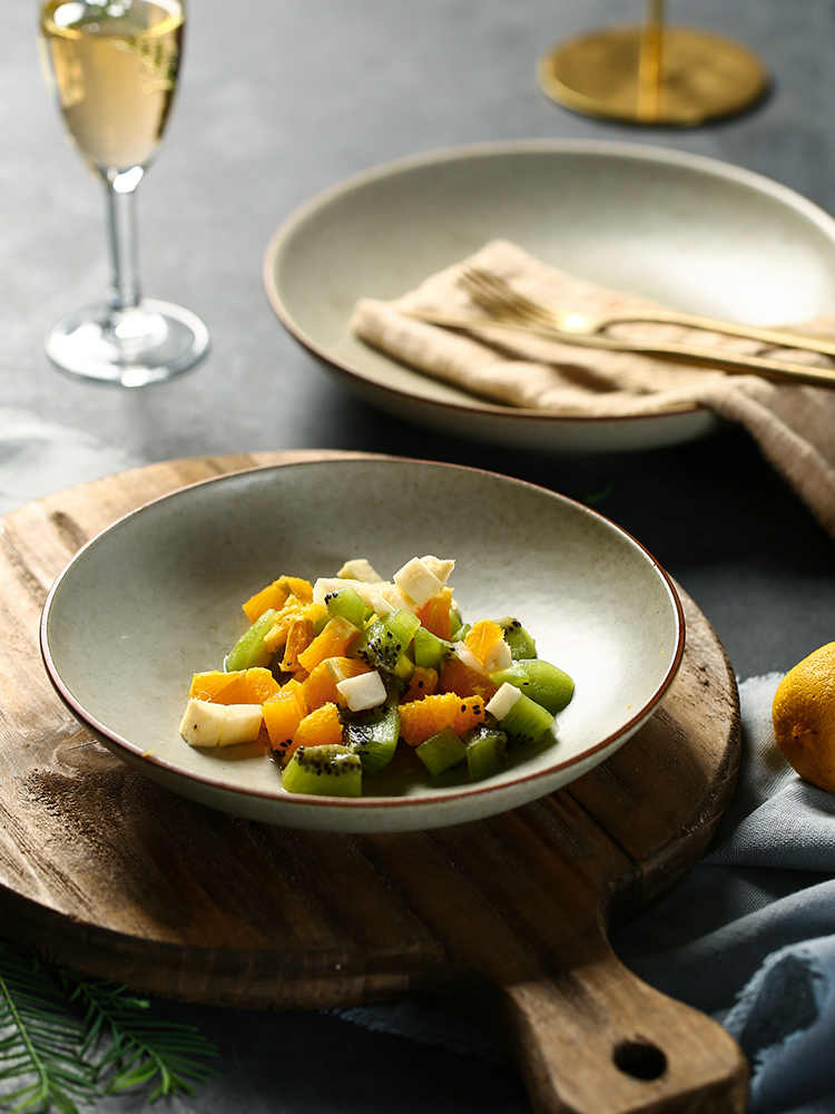 Retro Keramische Diepe Borden - Huishoudelijk Serviesgoed